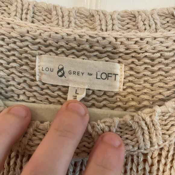 Lou & Grey & LOFT Sweater Womens LARGE Multicolor Chunky Knit Striped Pullover - Picture 4 of 14